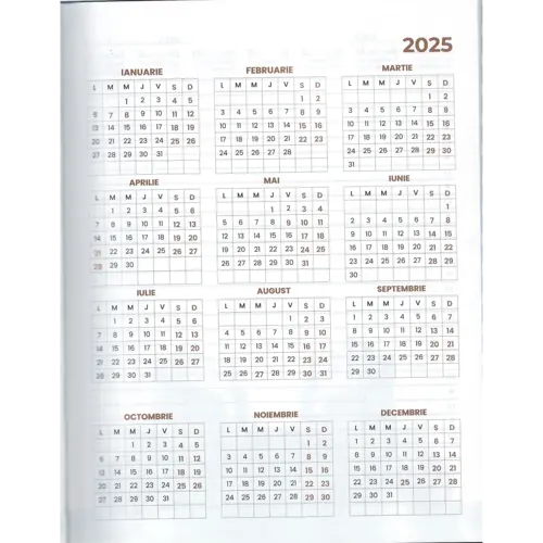 Agendă organizatorică, copertă roșie