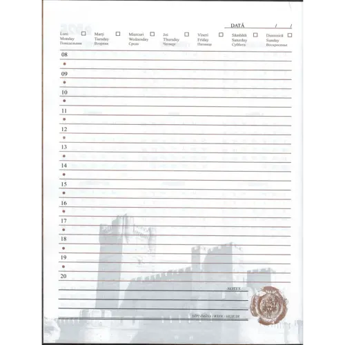 Agendă organizatorică, copertă roșie