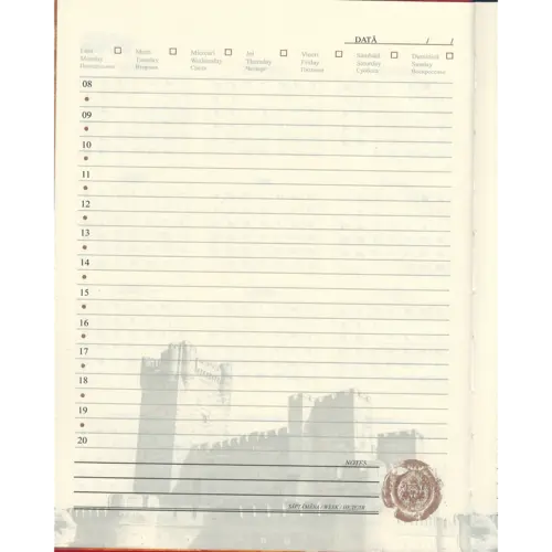 Agendă organizatorică, copertă roșie