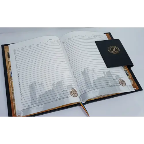 Agendă organizatorică, copertă gri / negru