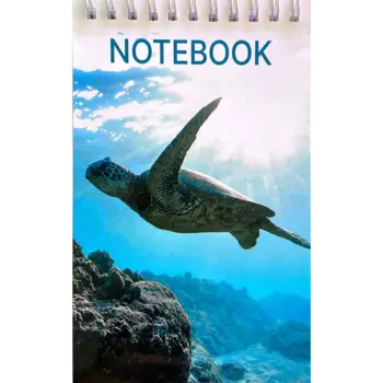 Carnețel pe spirală cu imprimeu Broasca Țestoasă, 40 foi în pătrățele