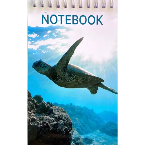 Carnețel pe spirală cu imprimeu Broasca Țestoasă, 40 foi în pătrățele