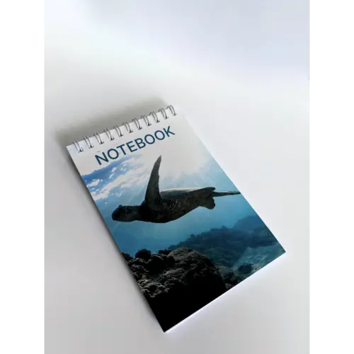 Carnețel pe spirală cu imprimeu Broasca Țestoasă, 40 foi în pătrățele